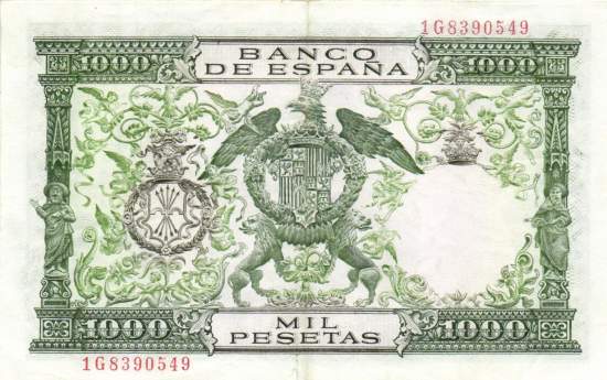 1000 Pesetas 29.11.1957